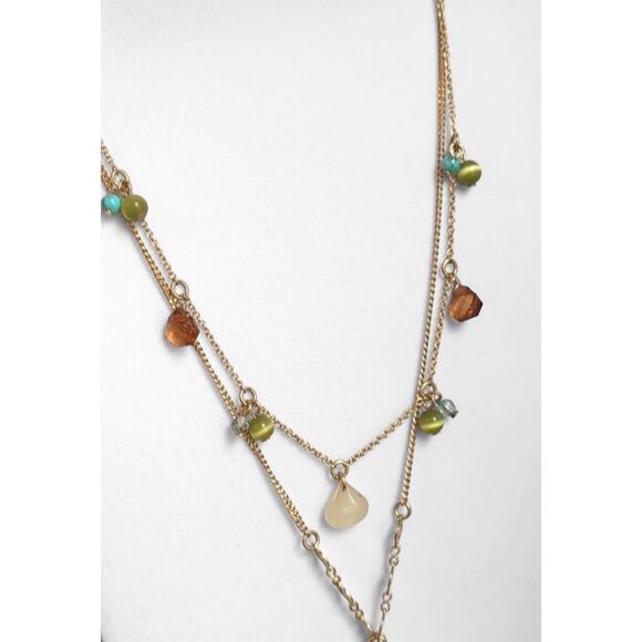 Caroline Herrera Multicolor Layer Glass & Gemstone Necklace - Picture 4 of 6